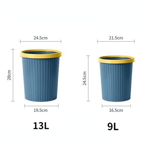 Coș de deșeuri MRBJC, 13L, coș de hârtie și coș de gunoi în plastic - coș de gunoi de gunoi, coșul de deșeuri pentru bucătărie, casă sau albastru de birou