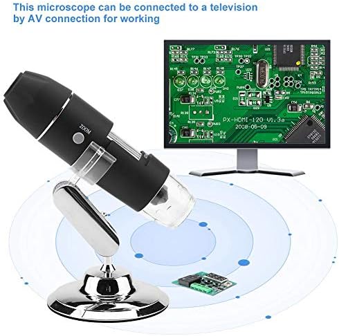 Microscop Digital, Walfront Handheld microscop Electronic digital 1000x lupă 8 LED-uri reglabile de observare Stand analogic