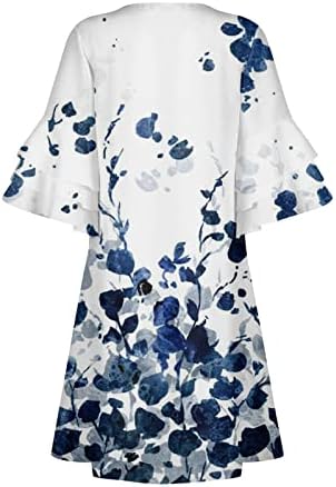 rochii de vară ayaso pentru femei 2023 modă proaspătă imprimată cu gât în V 3/4 mâneci Mini rochie Casual elegantă Boho Beach