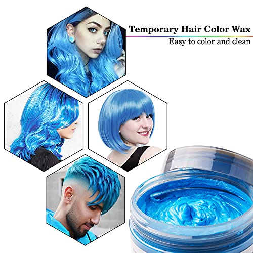 6 culori ceară de culoare a părului, ceară de colorare a părului Instant 4,23 oz, culoare naturală temporară a părului Unisex,