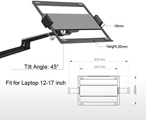 OL-3T aluminiu 3 în 1 înălțime Regustabilă de desktop Dual Arm 17-32 inch Suport de monitor +10-17 inch Stand Laptop +14 inch Mount Tablet