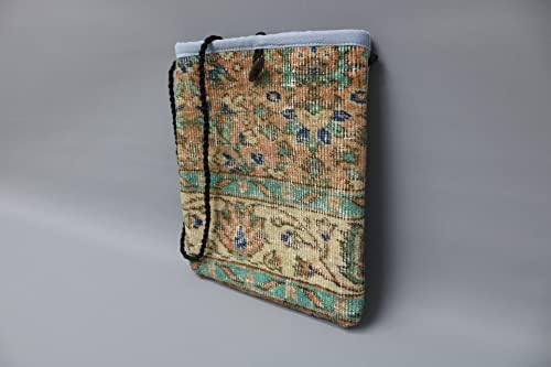 Geantă Kilim pentru pernă Sarikaya, geantă tradițională, geantă chic, geantă de kilim casual, geantă de covor handmade, 12x14,