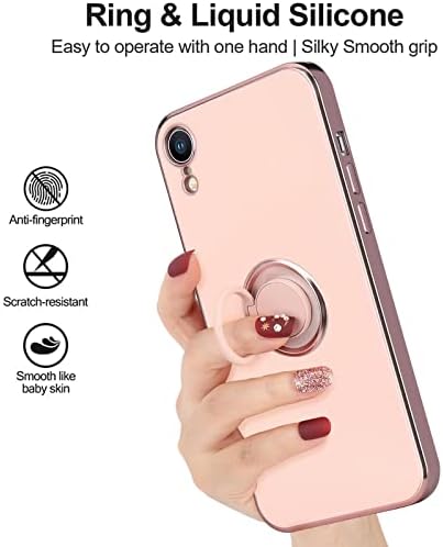 ROSEHUI pentru iPhone Xr caz drăguț Bling cu 360 de inele de suport pentru inel pentru femei Fete Soft silicon rezistent la