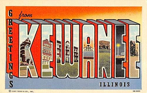 Kewanee Illinois Salutări de la scrisoare Mare Lenjerie antic pc Z49804
