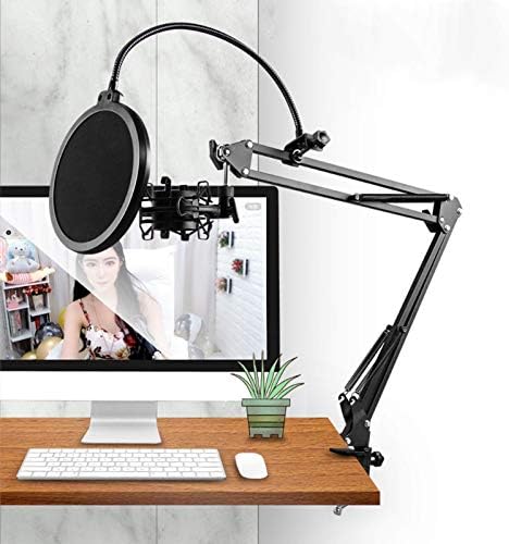 Sjydq condensator microfon Mic suspensie braț Stand și masă montare clemă Kit Live Broadcast suport pentru camera de radiodifuziune