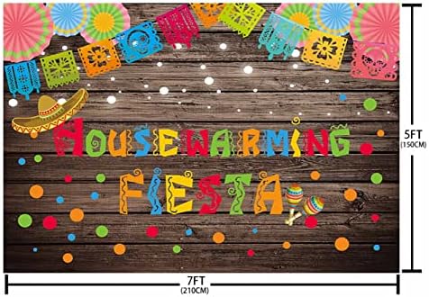 ABLIN 7x5ft Mexican Fiesta Housewarming fundal pentru fotografie Rustic lemn colorat hârtie flori Banner acasă dulce acasă