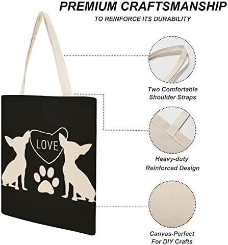 Wengbeauty Canvas Tote Bag Sisters Dog Dog Moms Bag pentru umăr Reutilizabile pentru cumpărături pentru cumpărături pentru