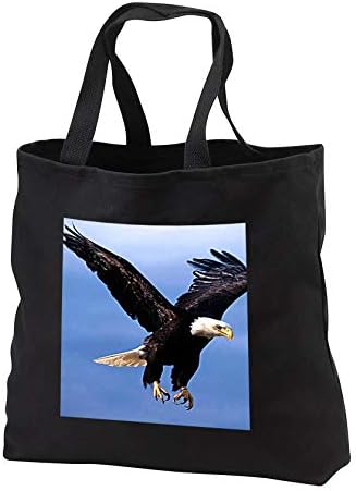 3Drose Birds - Bald Eagle - Black Tote Bag jumbo 20W x 15h x 5D