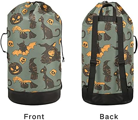 Halloween Black Cat Pumpkins sac de rufe cu bretele spălătorie rucsac sac cordon închiderea agățat împiedică pentru Camp College Cămin Essentials Travel