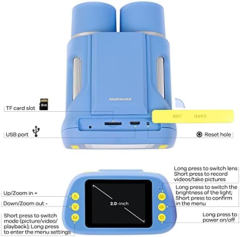 Andonstar Ad122 Digital microscop & amp; telescop pentru copii, USB copii microscop Camera cu trepied portabil, 2-inch 220x