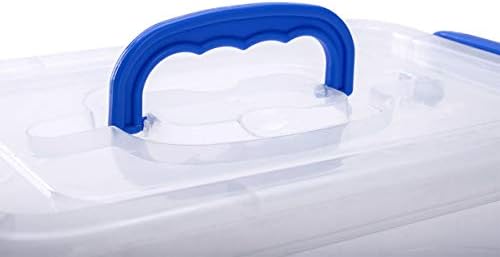 Zhenfan Clear Storage Latch Box, 4,5 sferturi de depozitare din plastic cu capace de blocare și mâner, 6 pachete