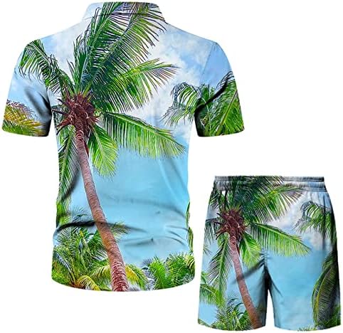 Mens Spring Summer Beach Casual Casual Casual, cămașă cu mânecă scurtă cu mânecă scurtă set set la genunchi, suport pentru