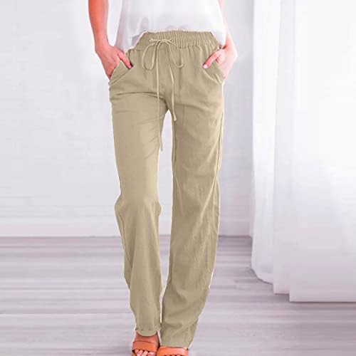 Pantaloni de lenjerie pentru femei Pantaloni de lenjerie pentru femei plus dimensiune talie elastică Pantaloni de vară casual