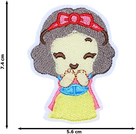 JPT - Prințesa Lady Girl Queen Queen Albă ca Desen Desortul de zăpadă brodat Aplicație Iron/Coase pe patch -uri Insignă Patch